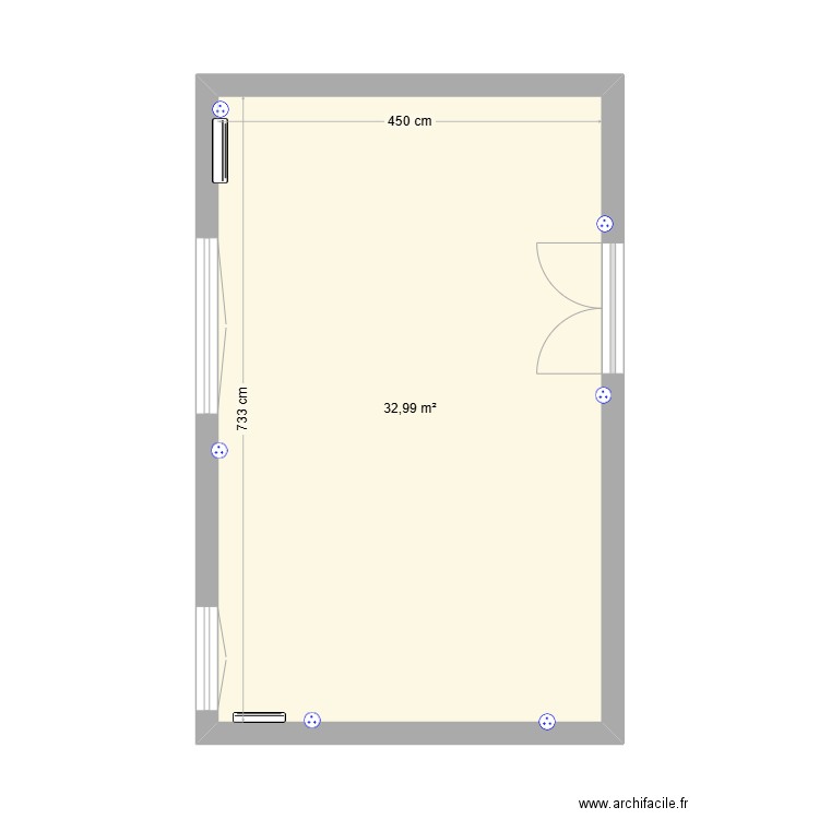 Salon AL PECHE. Plan de 1 pièce et 33 m2