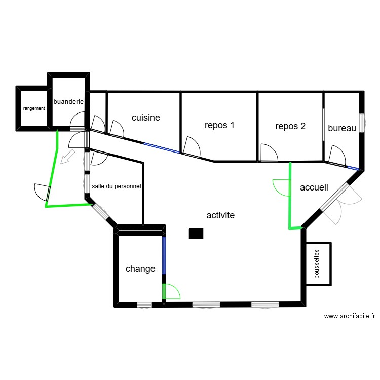 LA VALETTE 1 pour plan d'evacuation. Plan de 12 pièces et 154 m2