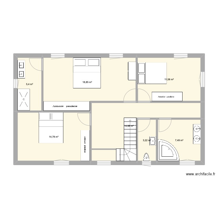 r+1 Augugliaro. Plan de 7 pièces et 76 m2