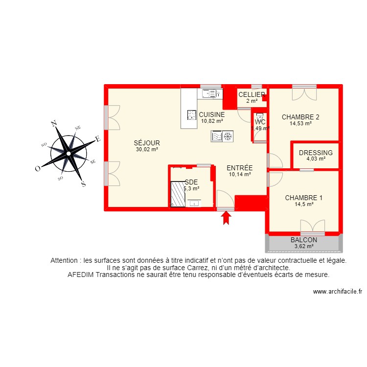 BI 22001 - . Plan de 15 pièces et 107 m2