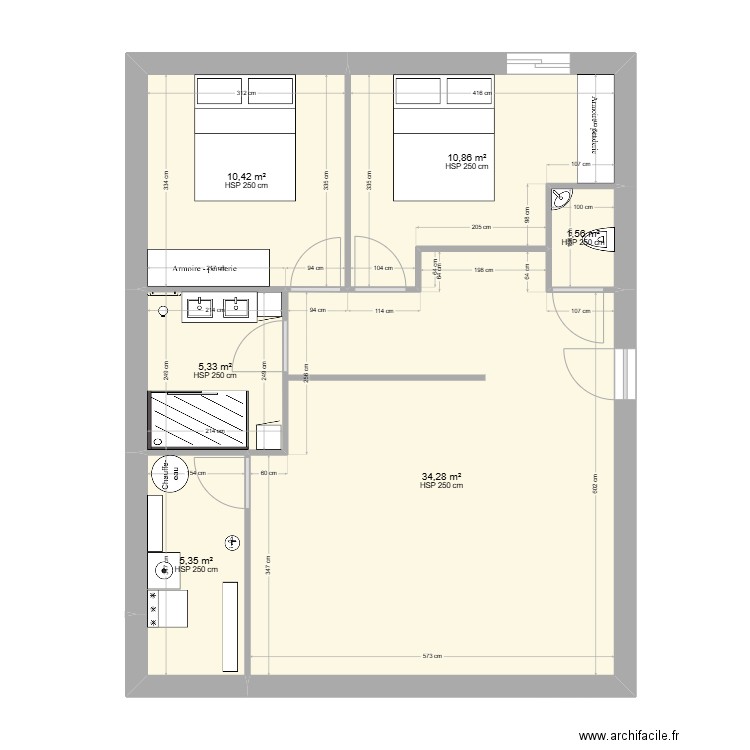 18-11-2024. Plan de 6 pièces et 68 m2