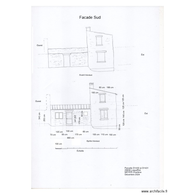 Façade Sud D1430 et D1431. Plan de 0 pièce et 0 m2