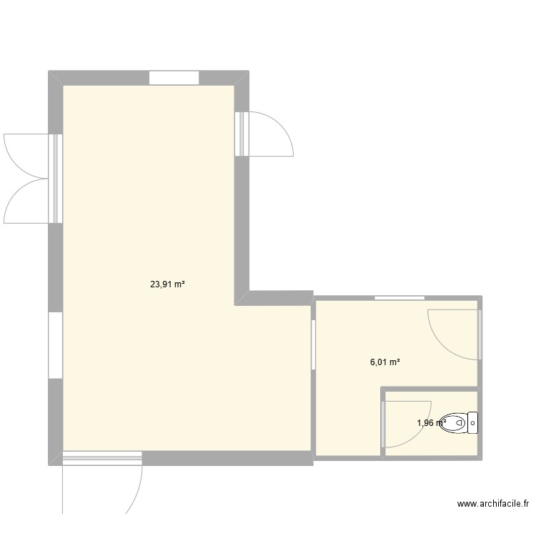 Vilcocq. Plan de 3 pièces et 32 m2