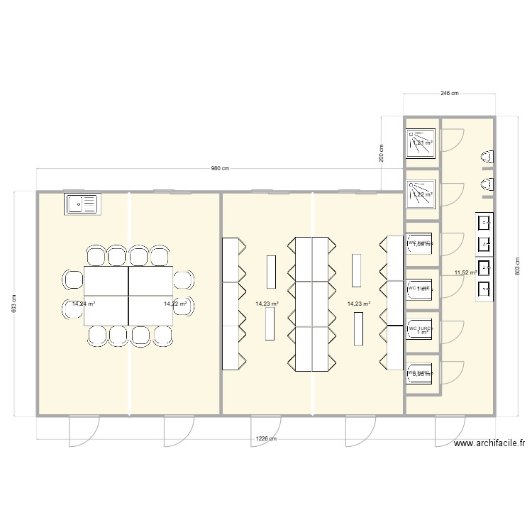 EGCS CHANTIER JANNEYRIAS. Plan de 11 pièces et 75 m2