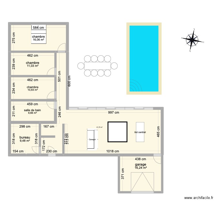 test4. Plan de 7 pièces et 135 m2