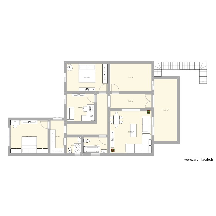 Villa MAK. Plan de 11 pièces et 117 m2