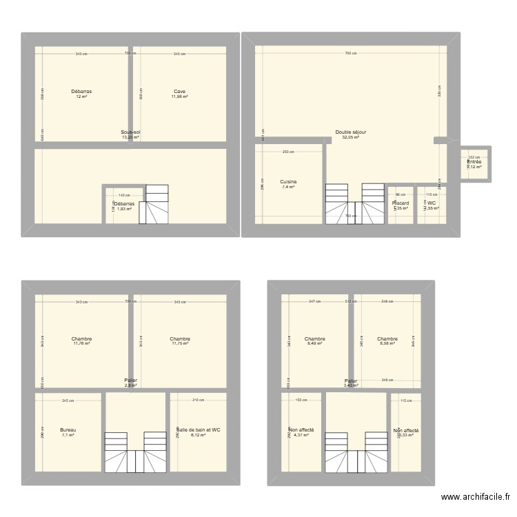 Beaumont35. Plan de 19 pièces et 269 m2