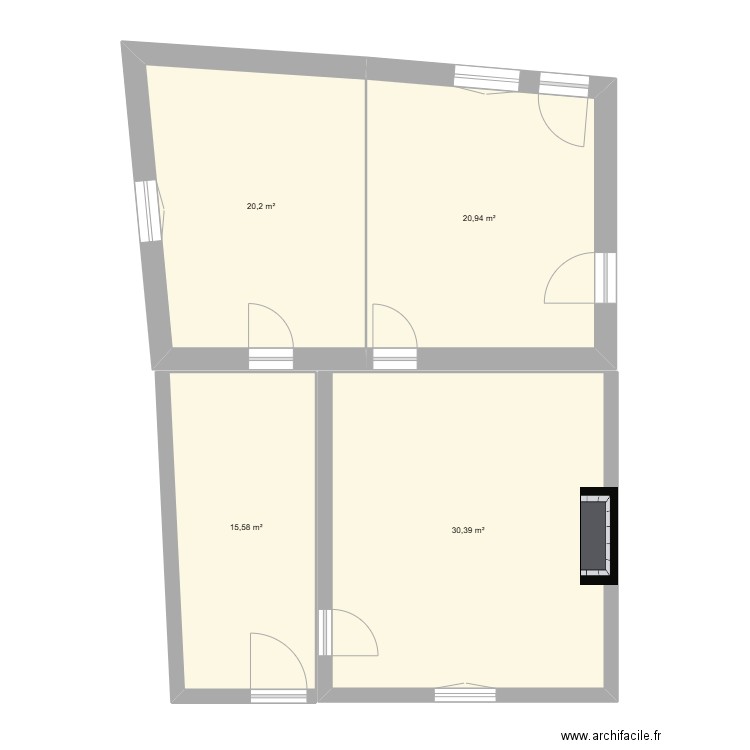 CHAMBRE. Plan de 4 pièces et 87 m2