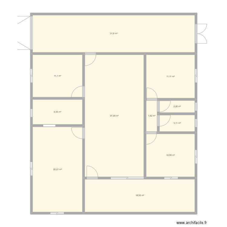 PLAN COCOYER 1. Plan de 11 pièces et 157 m2