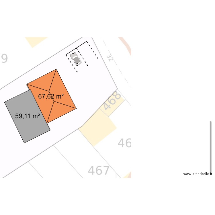 Cadastre. Plan de 4 pièces et 253 m2