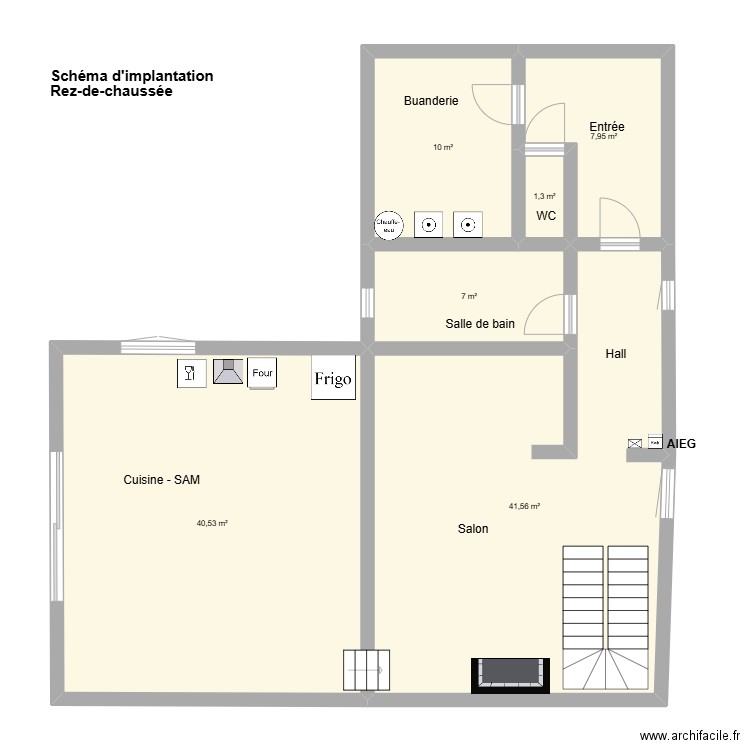 Maison Didier et Axelle. Plan de 6 pièces et 108 m2