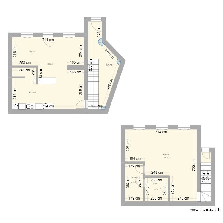 PLAN MAERO. Plan de 6 pièces et 124 m2