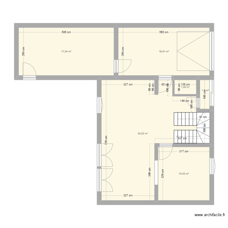 Layrac-Avant. Plan de 6 pièces et 81 m2