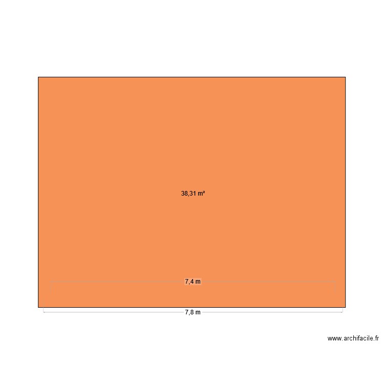 annexe. Plan de 1 pièce et 38 m2