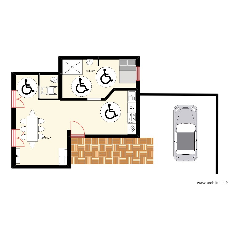 20/03/25 plan.. Plan de 2 pièces et 51 m2