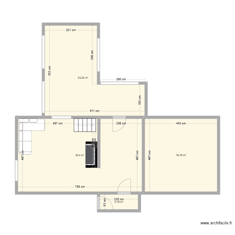 puy. Plan de 4 pièces et 79 m2