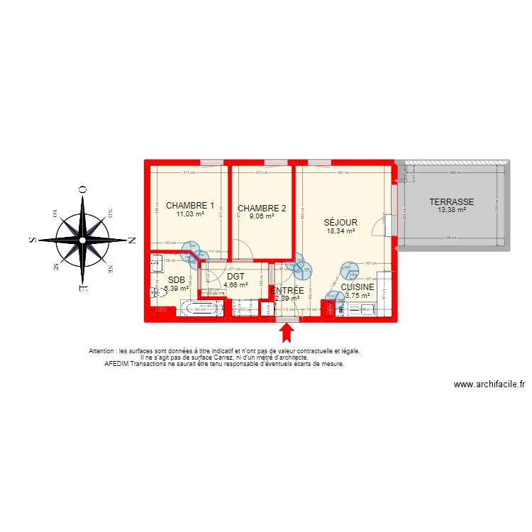 BI17224 -. Plan de 16 pièces et 104 m2