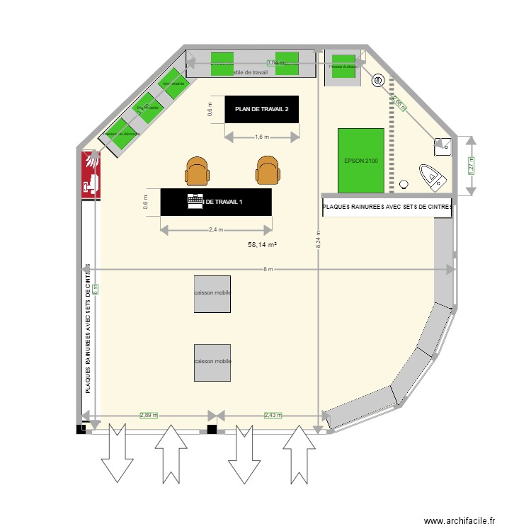 frouard2. Plan de 1 pièce et 58 m2