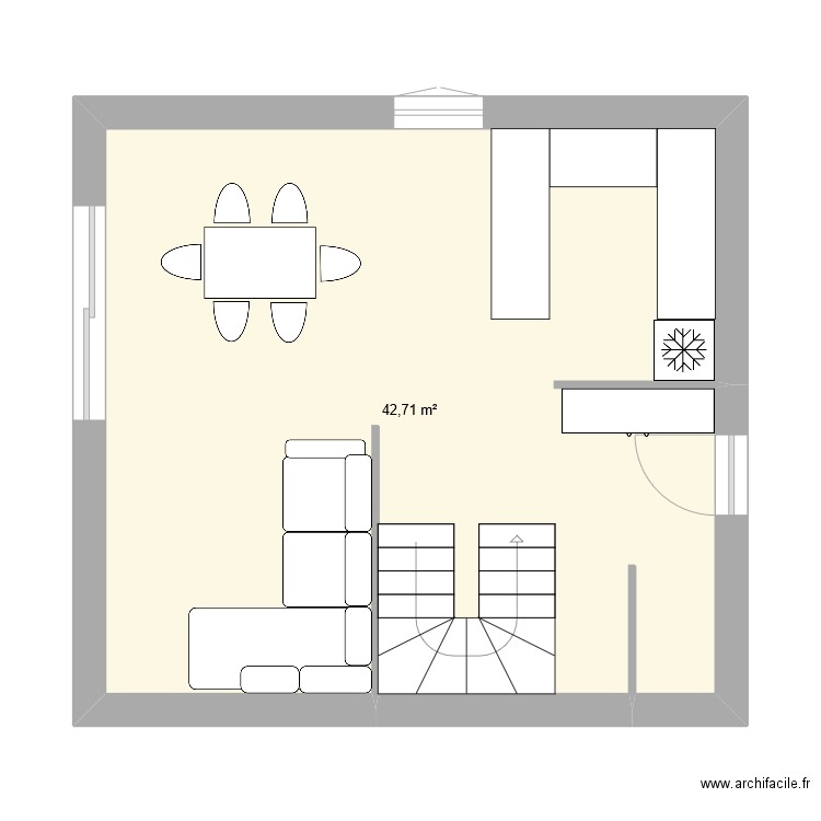 lorgues pain pied. Plan de 1 pièce et 43 m2