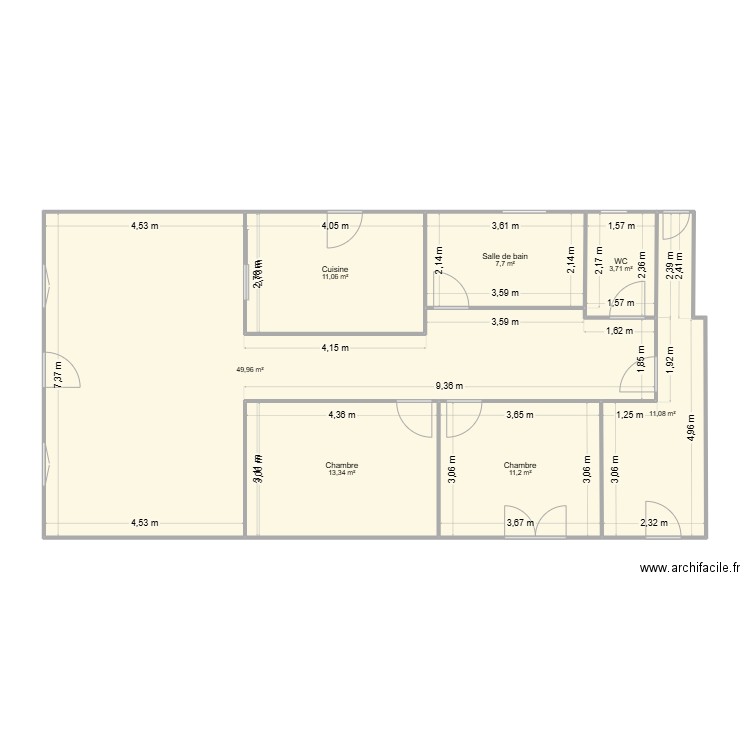 maison 2. Plan de 7 pièces et 108 m2