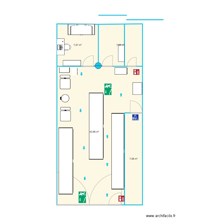 Aprendiendo. Plan de 4 pièces et 66 m2