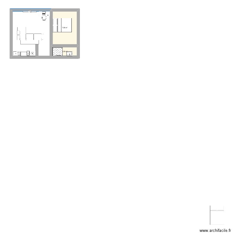 Appart 11. Plan de 2 pièces et 10 m2