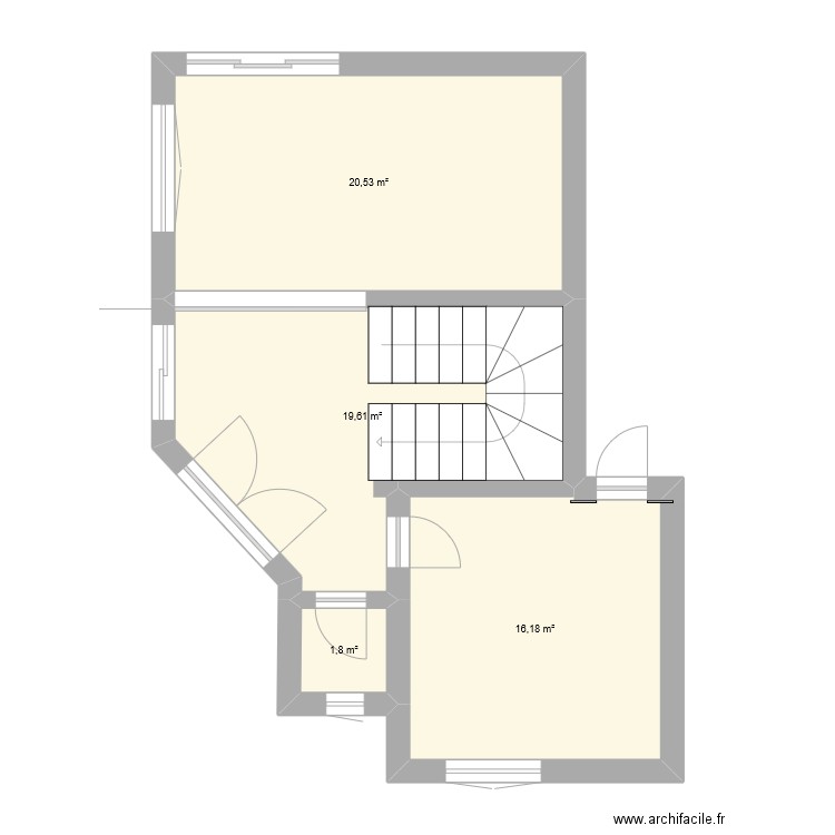 maison2. Plan de 4 pièces et 58 m2