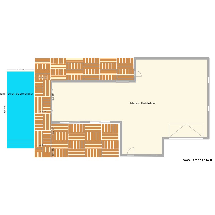 piscine 1 . Plan de 1 pièce et 211 m2