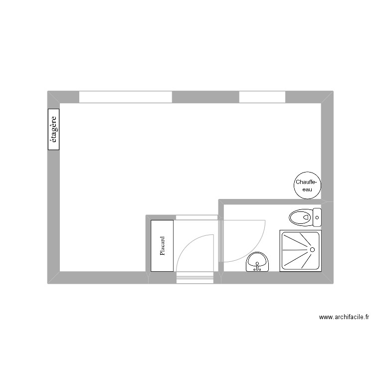 studio gap. Plan de 3 pièces et 20 m2