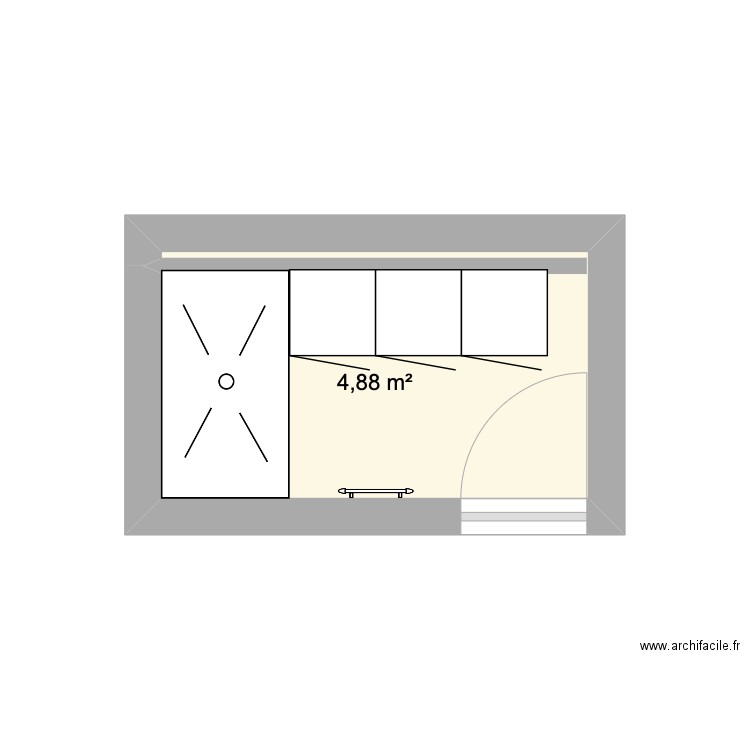 Boris. Plan de 1 pièce et 5 m2