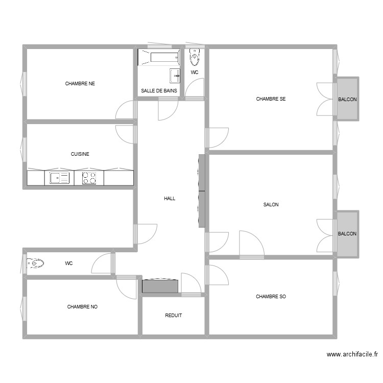 nd155. Plan de 13 pièces et 127 m2