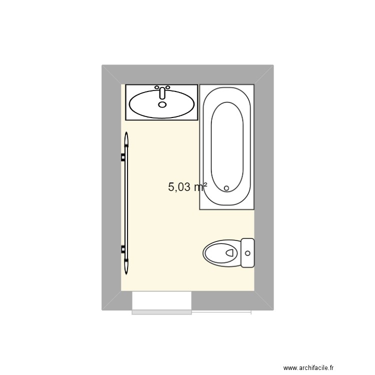 sdbphil. Plan de 1 pièce et 5 m2