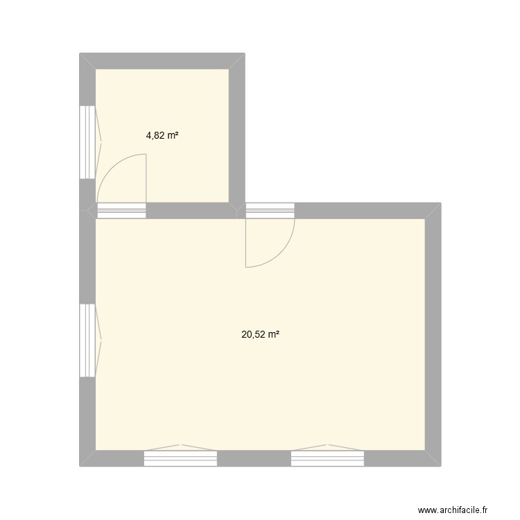 18 Alsace Lorraine. Plan de 2 pièces et 25 m2