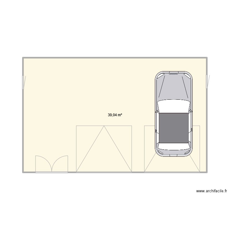 Garage. Plan de 1 pièce et 39 m2