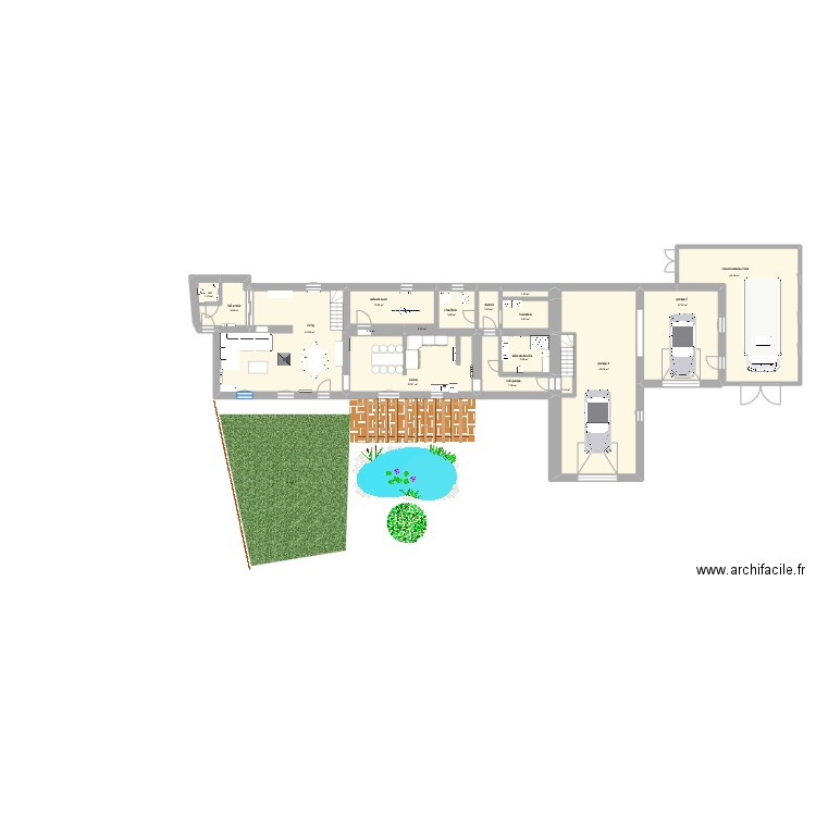 maison avec ext. Plan de 17 pièces et 250 m2