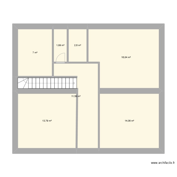 baco. Plan de 7 pièces et 68 m2