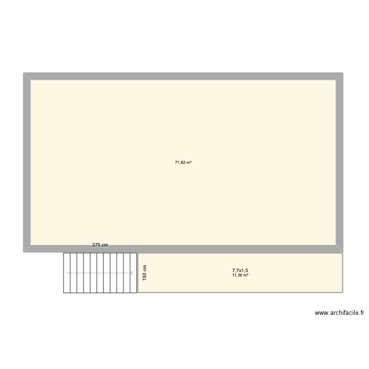 maison. Plan de 2 pièces et 83 m2