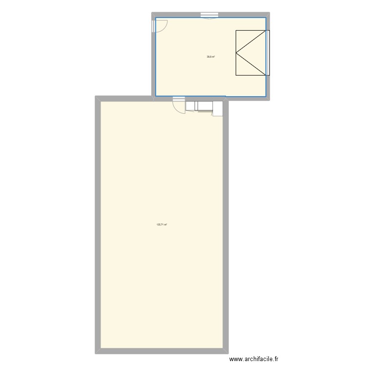 MAISON. Plan de 2 pièces et 175 m2