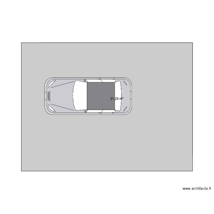 garage. Plan de 1 pièce et 31 m2