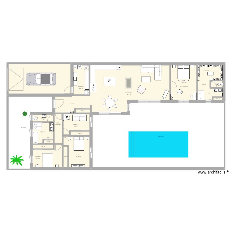 ST RO. Plan de 20 pièces et 373 m2