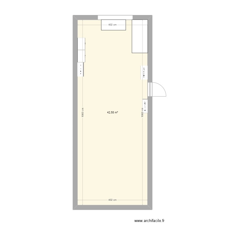 Garage maison . Plan de 1 pièce et 43 m2