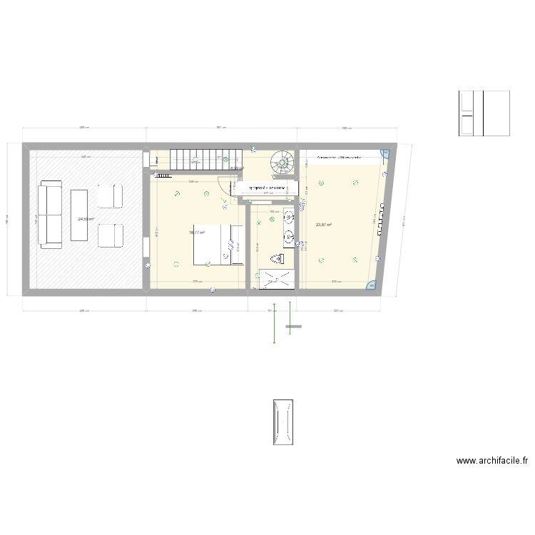 Cavell. Plan de 4 pièces et 72 m2