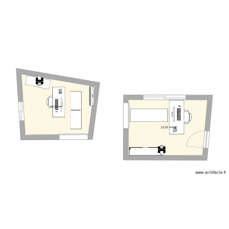 plan bureau admission. Plan de 2 pièces et 23 m2