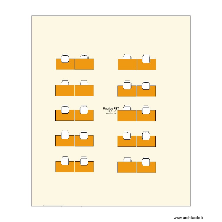 Reprise étain. Plan de 1 pièce et 120 m2