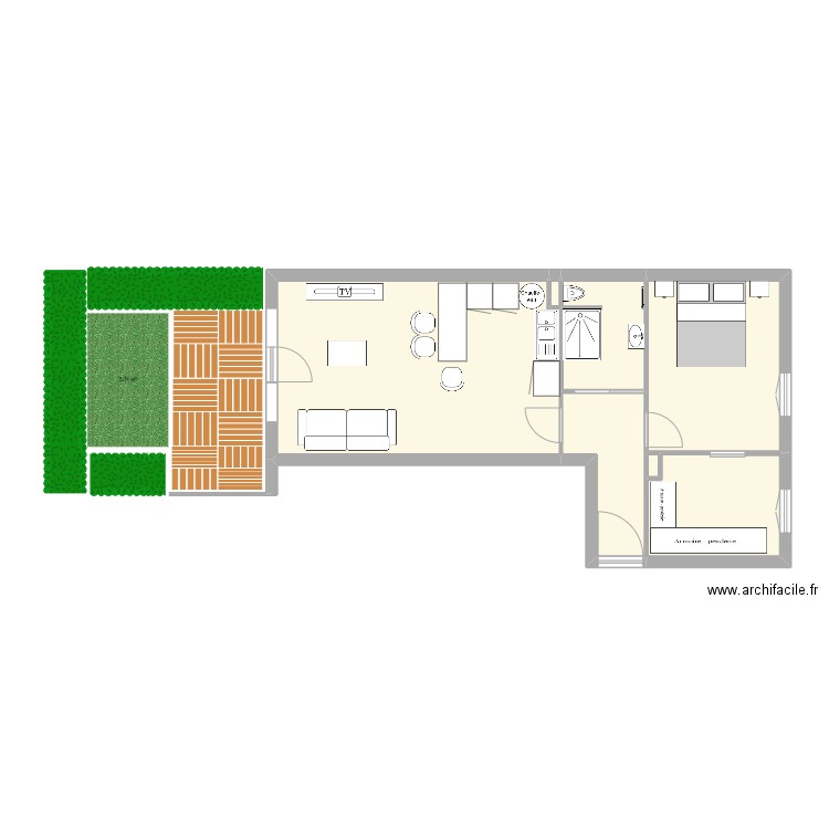 veigy. Plan de 7 pièces et 55 m2