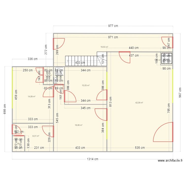 Lyon. Plan de 10 pièces et 116 m2