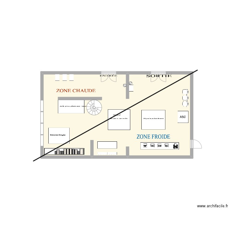 plan Ciav. Plan de 1 pièce et 101 m2