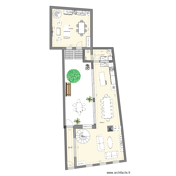 25Sables RDC 1. Plan de 5 pièces et 100 m2