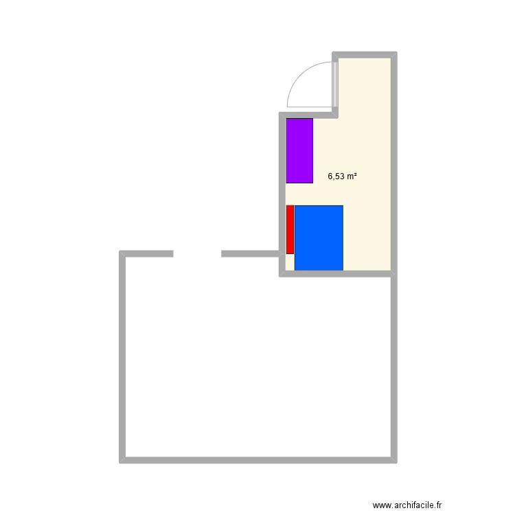 étage Nérac 3. Plan de 1 pièce et 7 m2