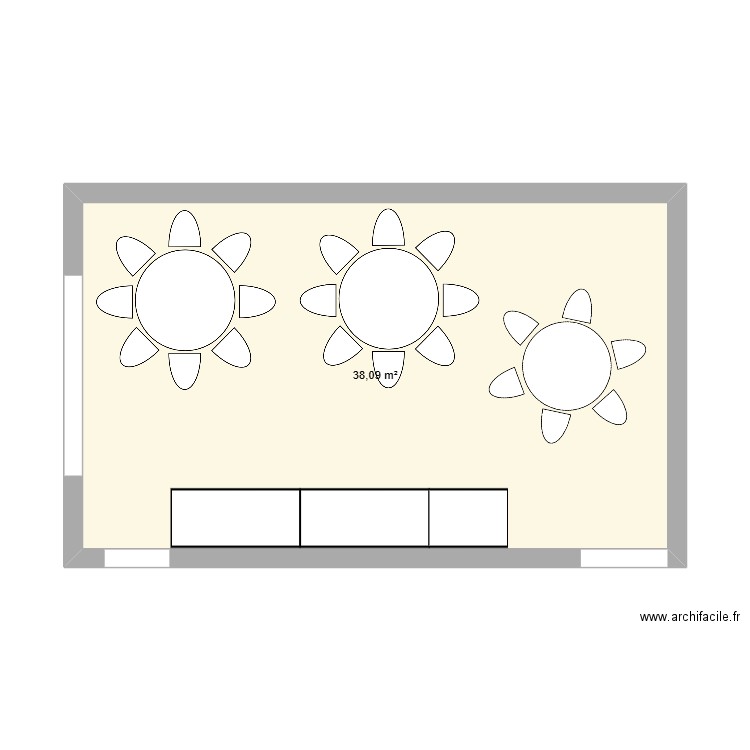 Plan Salle 2. Plan de 1 pièce et 38 m2